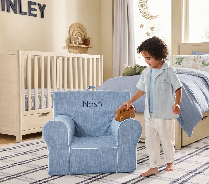 椅子(チェア)・スツール H&T Chair Co. ANYWHERE CHAIR Anywhere Chair®, Twill with White Piping | Pottery Barn Kids