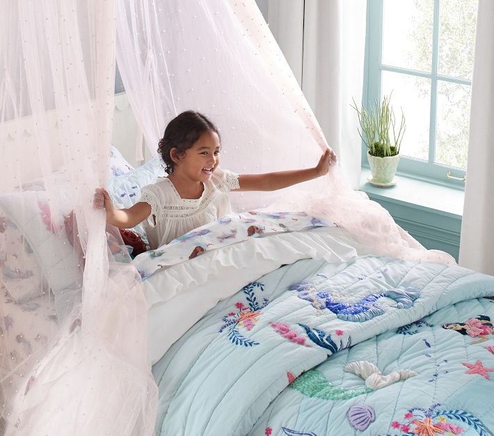 Pearl Embellished Tulle Canopy | Pottery Barn Kids