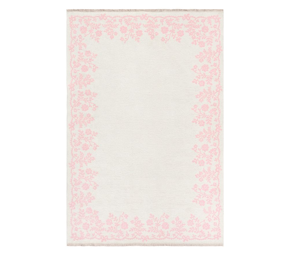 LoveShackFancy Floral Border Washable Reversible Rug (5x8')