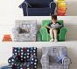 Anywhere Sofa Lounger&#174;, Navy with White Piping