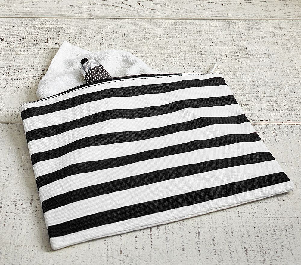 Black Breton Stripe Harper Wet&#47;Dry Bag