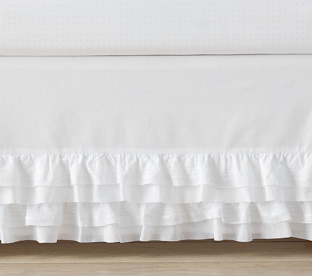 Organic Sadie Ruffle Crib Skirt | Pottery Barn Kids