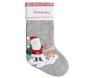Santa With Rudolph&#174; Gray Quilted Stocking