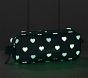 Mackenzie Aqua Multi Heart Glow-in-the-Dark Pencil Case