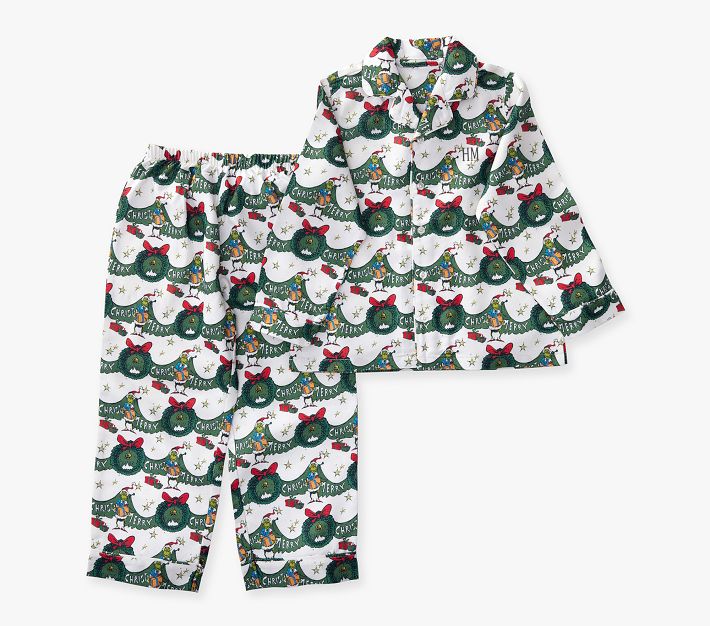 Warehouse One 4x Grinch Pajamas Seuss's The Grinch™ Wreath Flannel