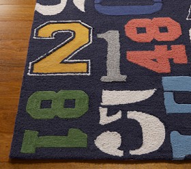 Varsity Number Rug Swatch | Pottery Barn Kids