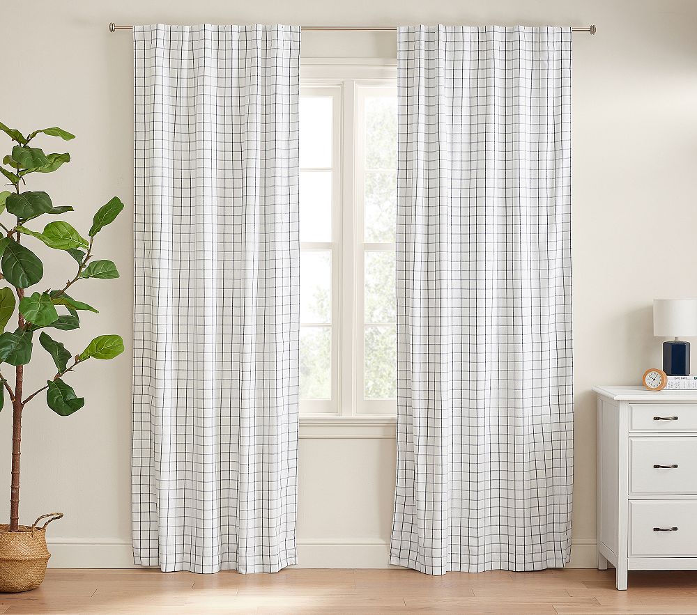 Woven Plaid Blackout Curtain