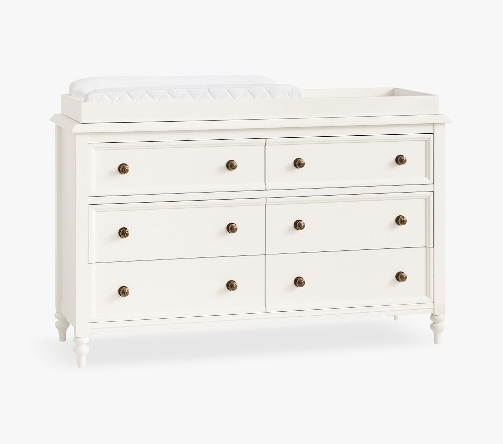 Chris Loves Julia Turned Wood 6-Drawer Dresser & Topper Set