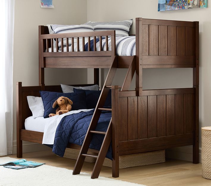 Pottery Barn Full Over Full Wooden Bunk Beds Camp Twin-Over-Full