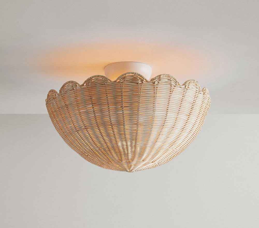 Rattan Bubble Flush Mount (18&quot;)