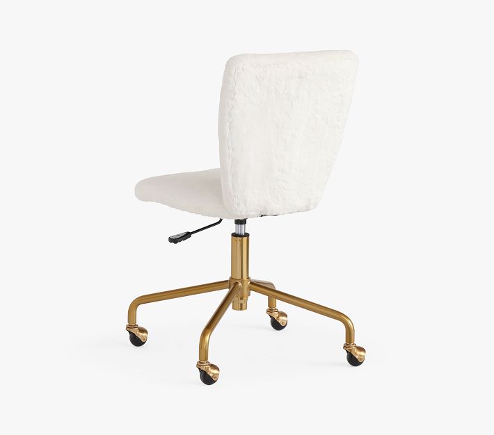 Pottery Barn Acrylic Desk Chair With Gold Legs Square Upholstered