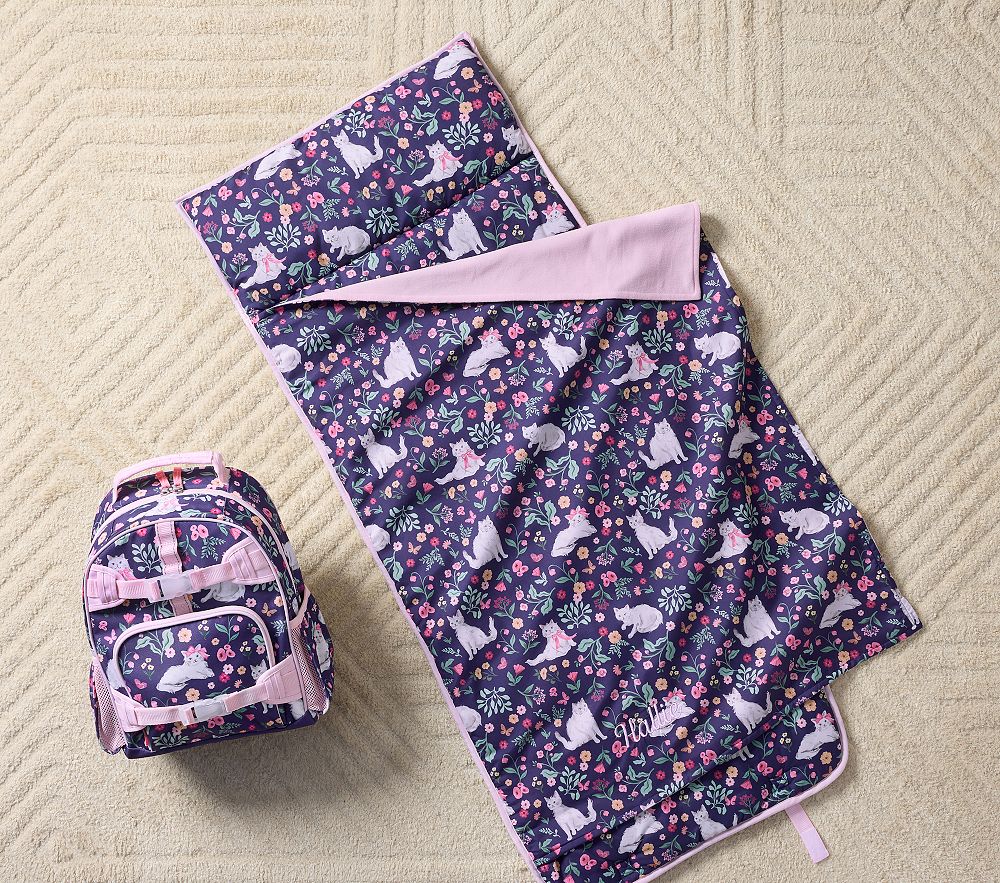 Mackenzie Heritage Cat Floral Nap Mat &amp; Small Backpack Bundle