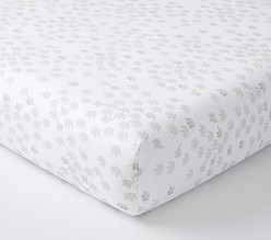 Watercolour Elephant Organic Crib Fitted Sheet