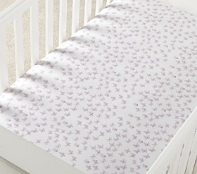 Watercolor Butterfly Organic Crib Fitted Sheet Pottery Barn Kids