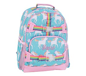 Mackenzie Aqua Unicorn Parade Backpacks | Pottery Barn Kids