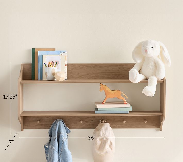 Seadrift Wood Shelf With Pegs (17