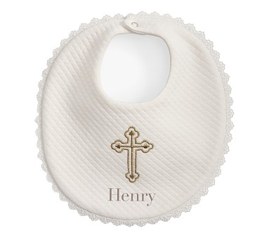 Cross Matelasse Bib