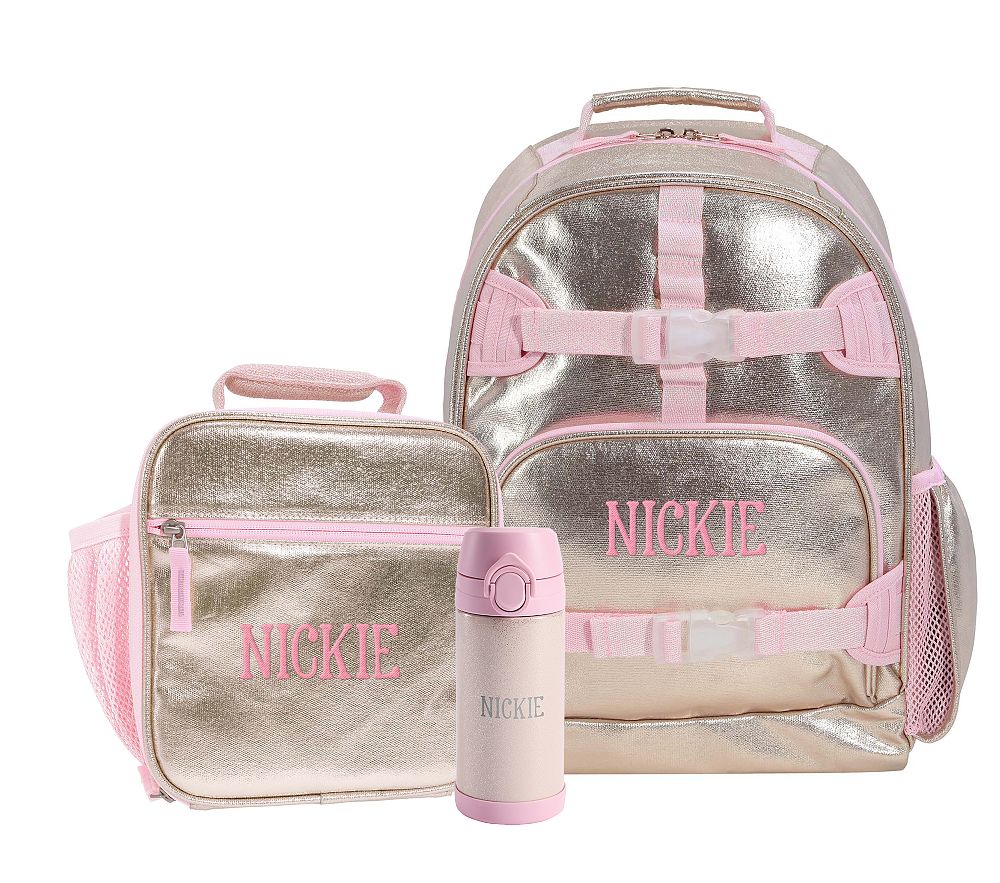 Mackenzie Metallic Gold Backpack &amp; Lunch Bundle, Set of 3