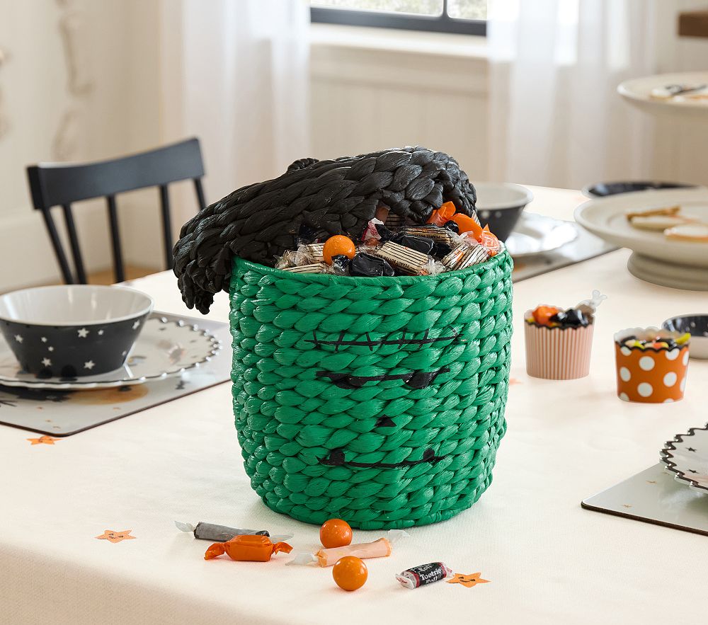 Frankenstein Woven Candy Container With Lid