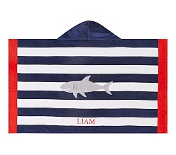 Shark Stripe Beach Hooded Towel UPF 50+