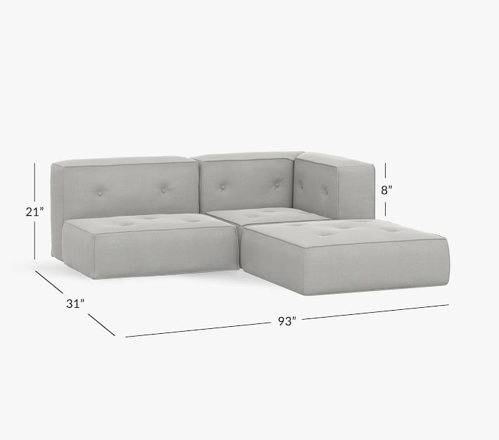 Piped Cushy Sectional Set Pottery Barn Kids