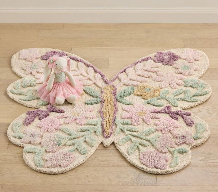 Butterfly Shaped Rug Patterned Rugs Pottery Barn Kids