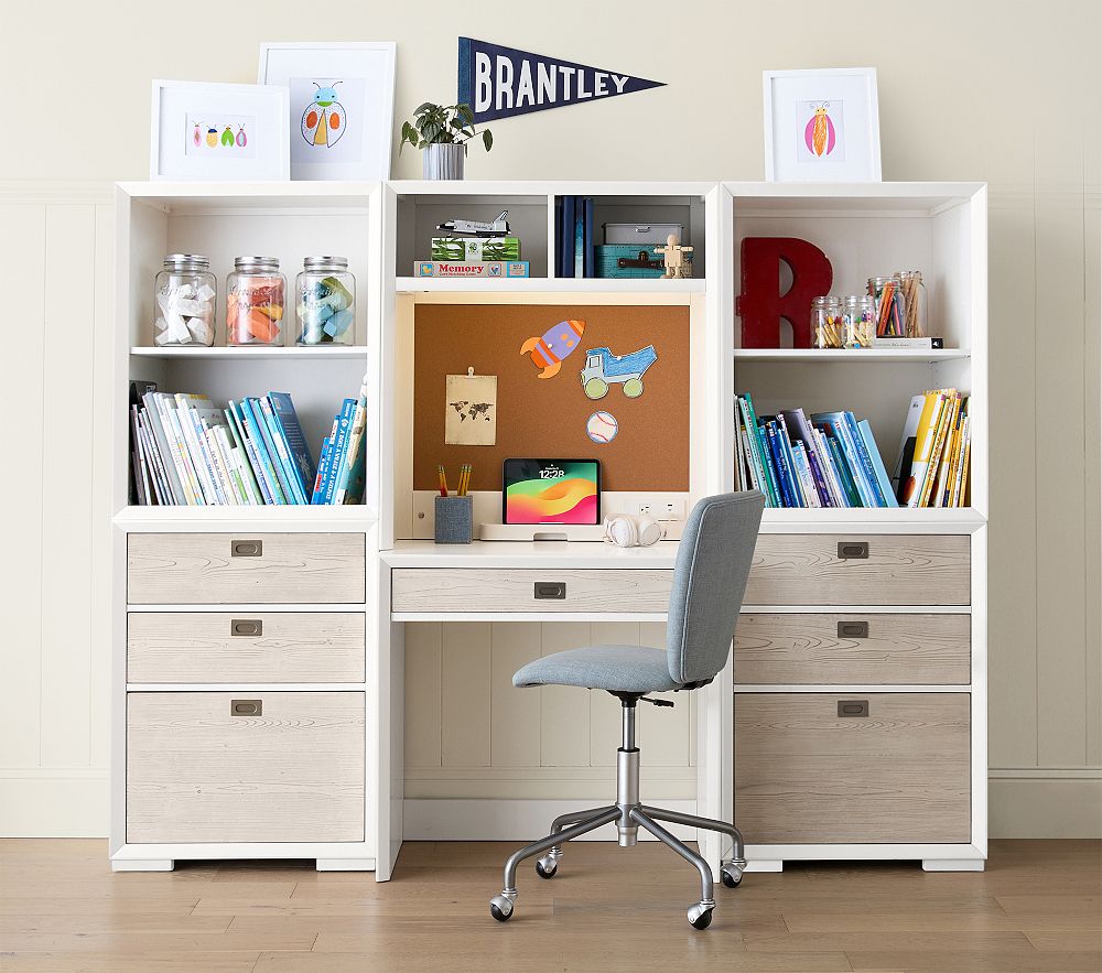 Callum Desk Wall Storage System With Cabinets & Cubbies | Pottery Barn Kids
