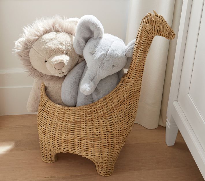Giraffe Shaped Wicker Basket Nursery Storage Pottery Barn Kids