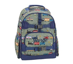 Pottery Barn Kids MACKENZIE リュック 恐竜柄 Mackenzie Blue Multi Dinos Backpack & Lunch Bundle, Set of 3