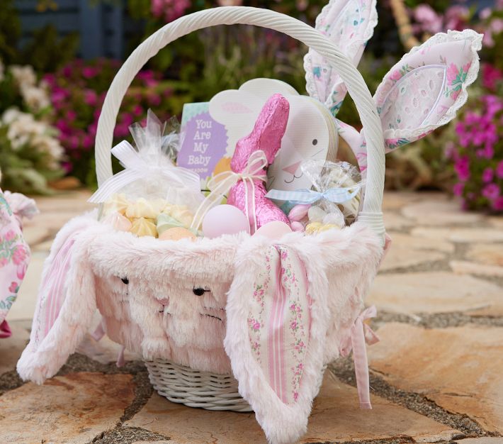 LoveShackFancy Bunny Fur Easter Basket Liners Pottery Barn Kids