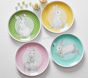 Springtime Bunny Ceramic Plates, Set Of 4