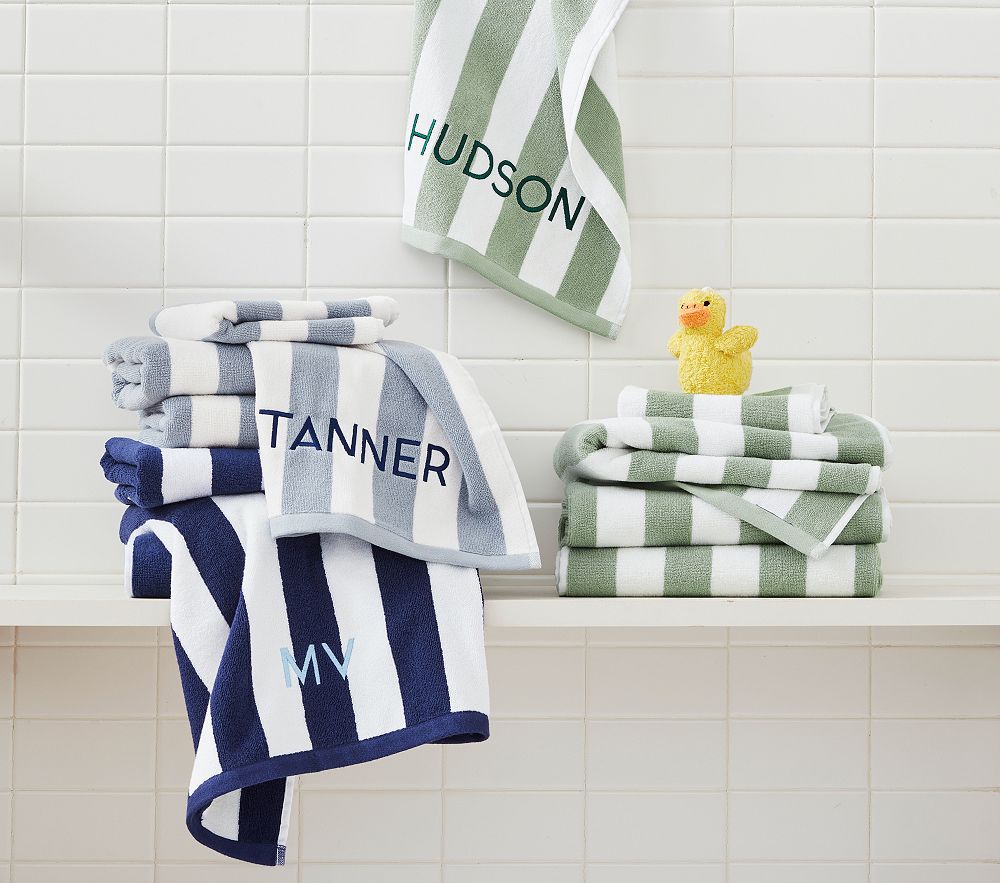 Rugby Stripe Bath Towels