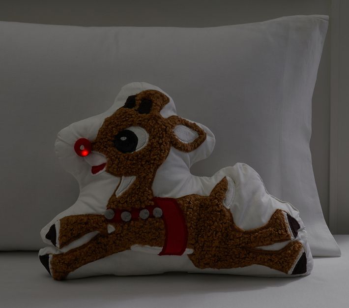 Rudolph® Shaped Light-Up Pillow Pottery Barn Kids