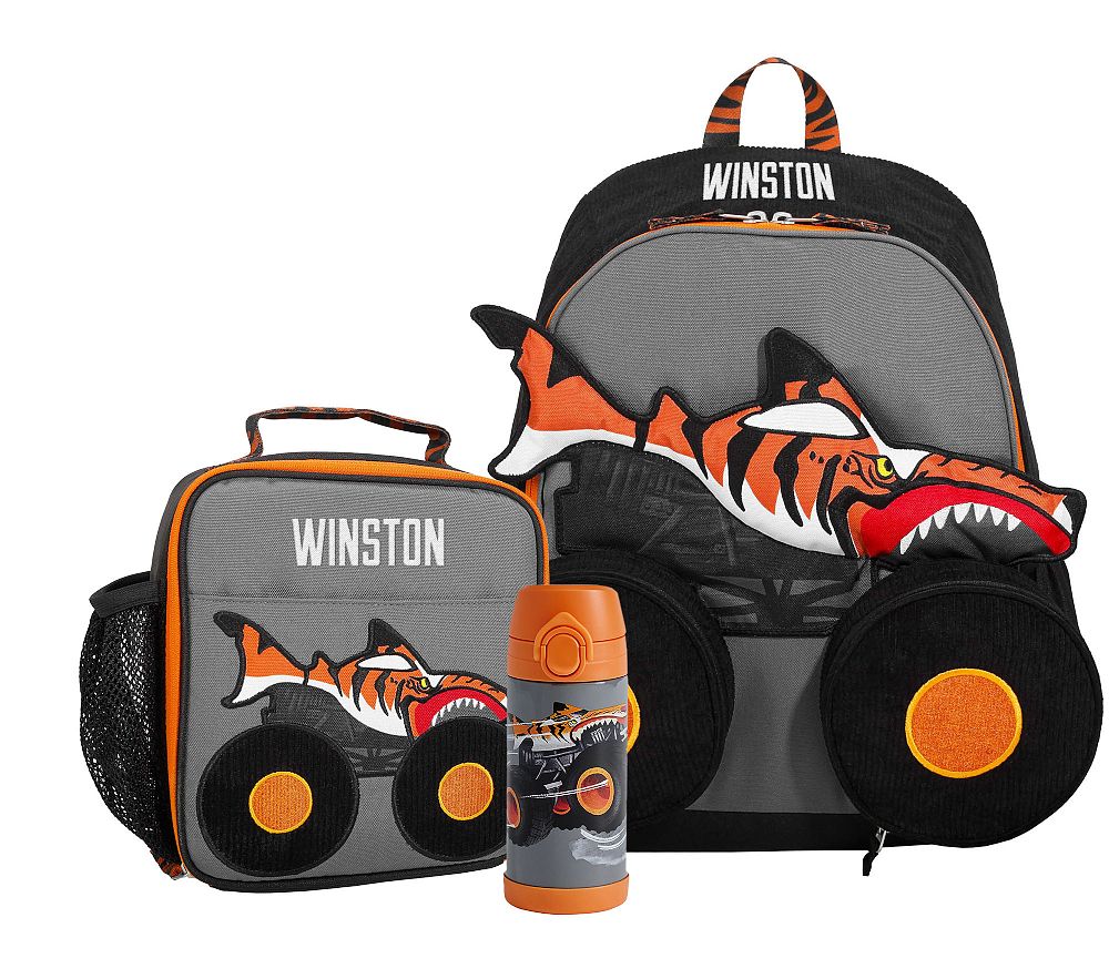 Mackenzie Hot Wheels Monster Trucks&#8482; Tiger Shark Critter Backpack &amp; Lunch Bundle, Set of 3