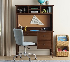 Pottery Barn ホワイト 木製 デスク 引き出し付き ポッタリーバーン Morgan Simple Kids Desk & Hutch | Pottery Barn Kids
