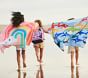 Rainbow Shark Kid Beach Hooded Towel UPF 50+
