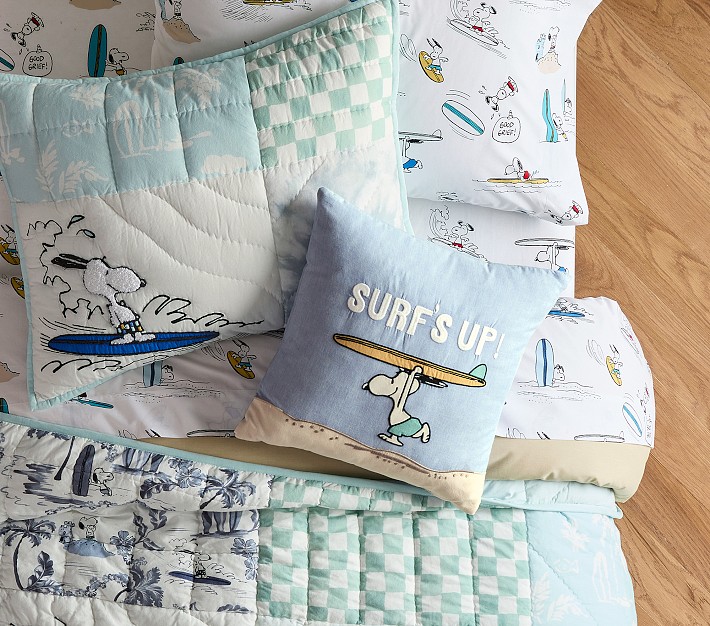 Peanuts® Snoopy® Surf Organic Sheet Set Pottery Barn Kids