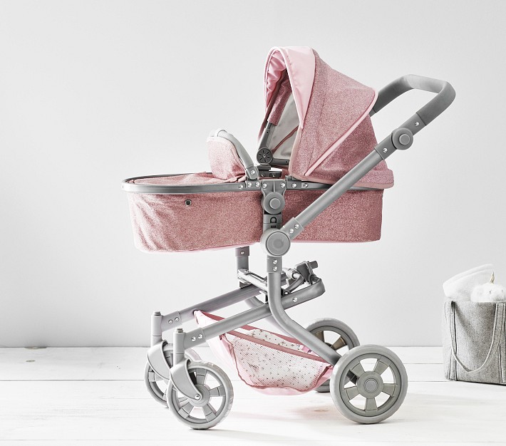 Pink Glitter Convertible 3-in-1 Baby Doll Stroller Doll