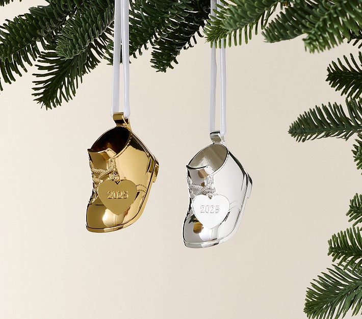 Baby's First Christmas Bootie Ornament Pottery Barn Kids