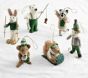 Felted Winter Sports Animal Ornaments, Set of 6