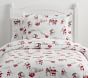 White Santa Organic Flannel Duvet Cover &amp; Shams