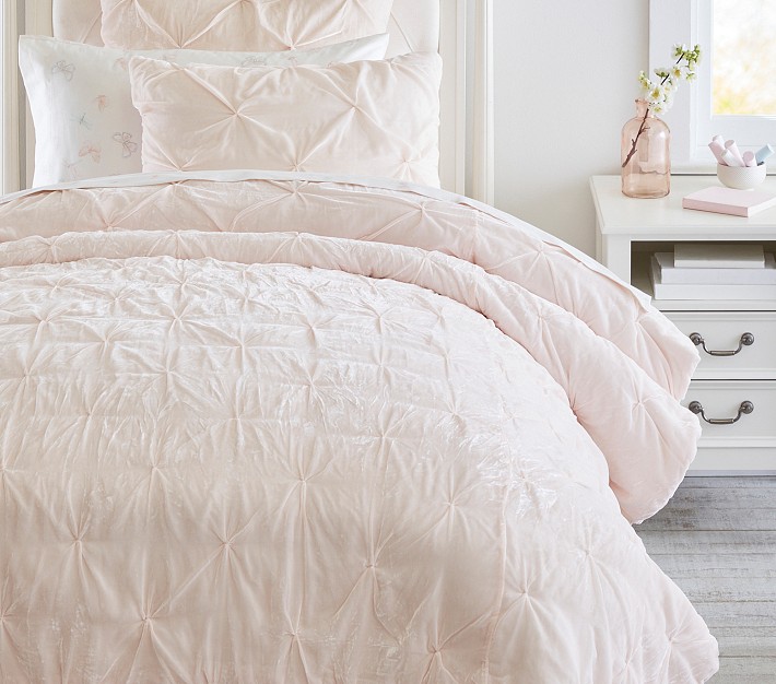Monique Lhuillier Velvet Pintuck Quilt & Shams | Pottery Barn Kids