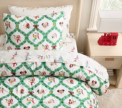 Disney Mickey Mouse and Friends Holiday Textured Wreath Comforter & Shams