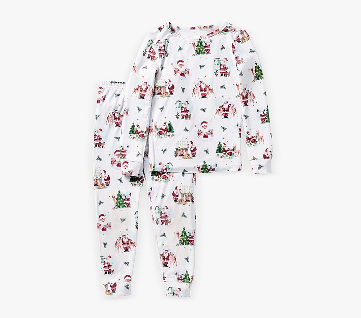 Holly Jolly Santa Tight Fit Kid Pajama Set Pottery Barn Kids