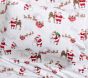 Open Box: Organic Heritage Santa Flannel Sheet Set, Queen - White/Black Santa