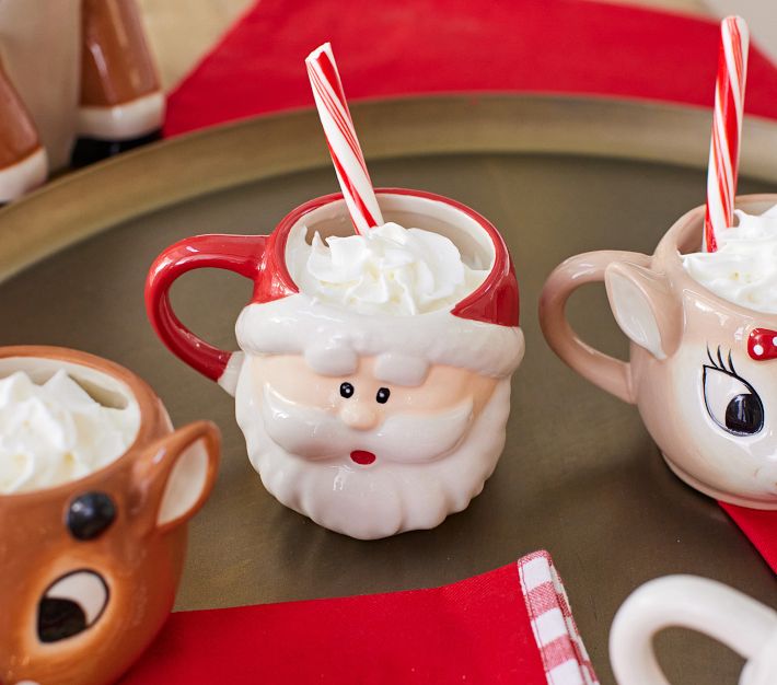 Rudolph®-Shaped Kid Mugs, Set of 4 | Pottery Barn Kids