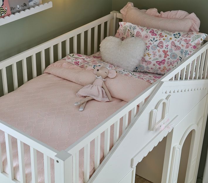 Brandream Wildblumen & Schmetterlinge Kinderbettwäsche-Set – 3-teilig, 100% Baumwolle, Für Mädchen Im Bauernhaus-Stil