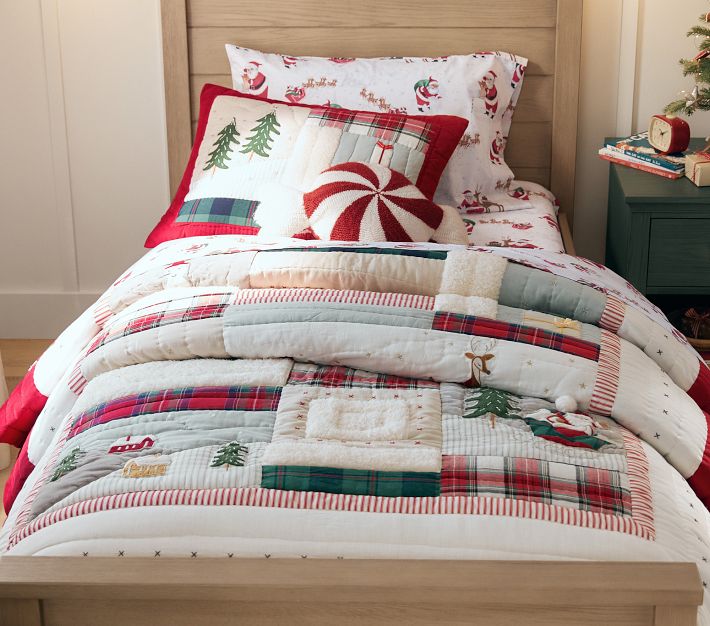 Flannel Sheet Pottery Barn Kids Bed Sheets Heritage Santa Organic