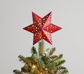 Lotus Hills Christmas Tree Topper Star - 3D LED Star With Red & Green Beads, Battery Operated, 8 Light Modes - View #8
