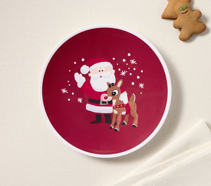 pottery barn kids クリスマス　ルドルフ　皿&タンブラーセット Ceramic Rudolph the Red-Nosed Reindeer® Kids Plate Set
